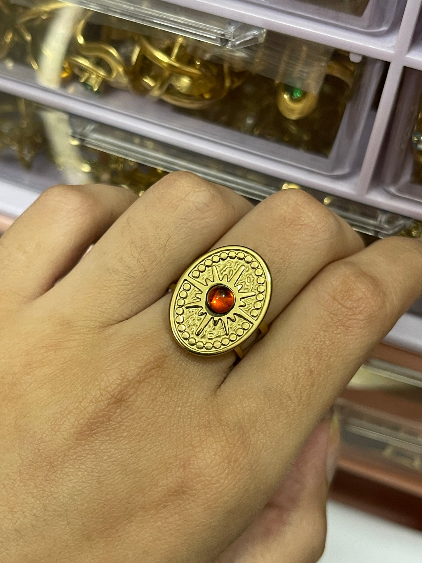 Stainless Steel Ring 043 (Red)