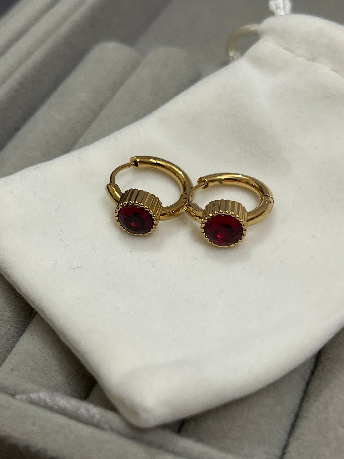 Maroon Circle Hoops