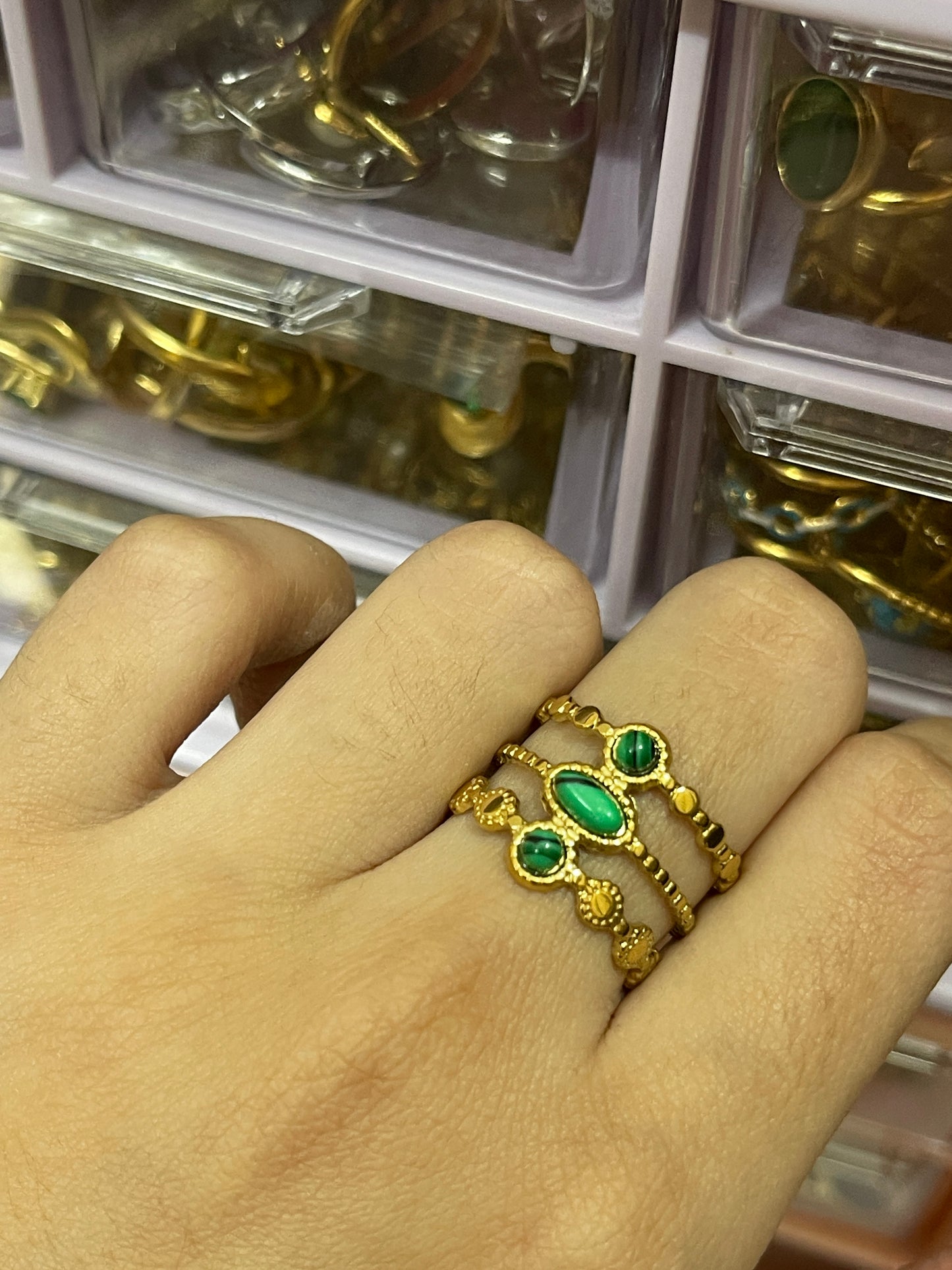 Stainless Steel Ring 147 (Green)