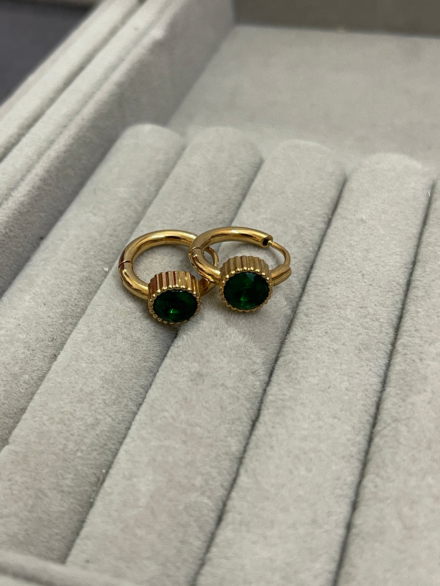 Green Circle Hoops