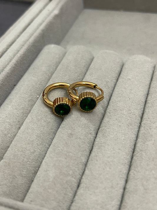 Green Circle Hoops