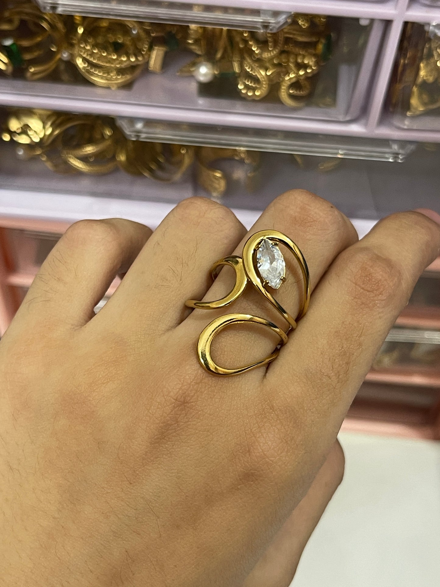 Stainless Steel Ring 275 (Zircon)