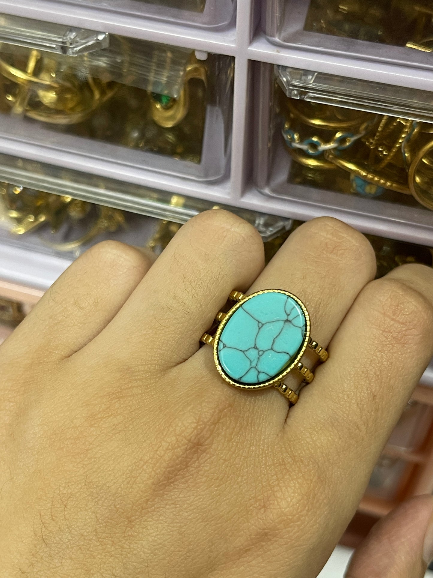 Stainless Steel Ring 084 (Blue)