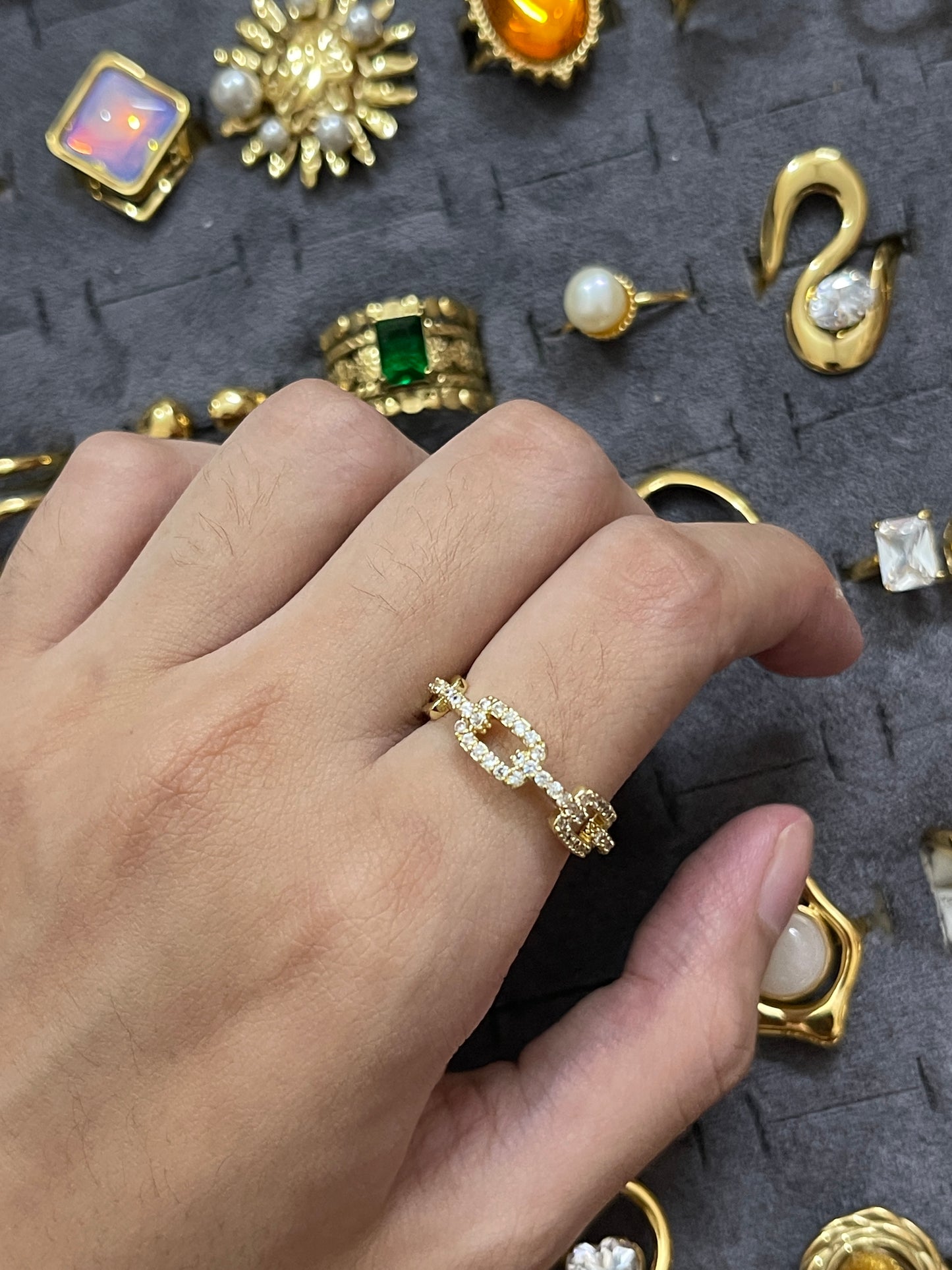 Stainless Steel Ring 060 (White stone)