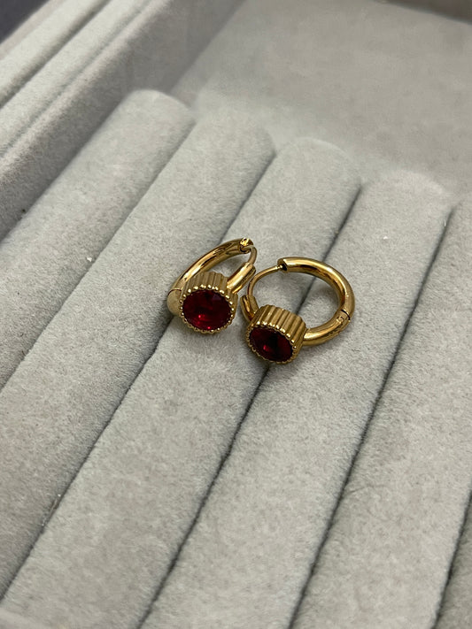 Maroon Circle Hoops
