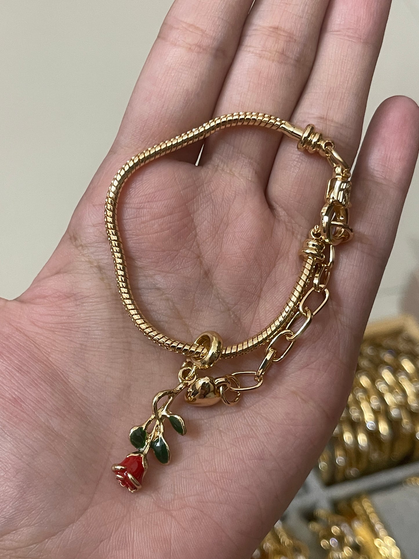 Rose Charm Bracelet