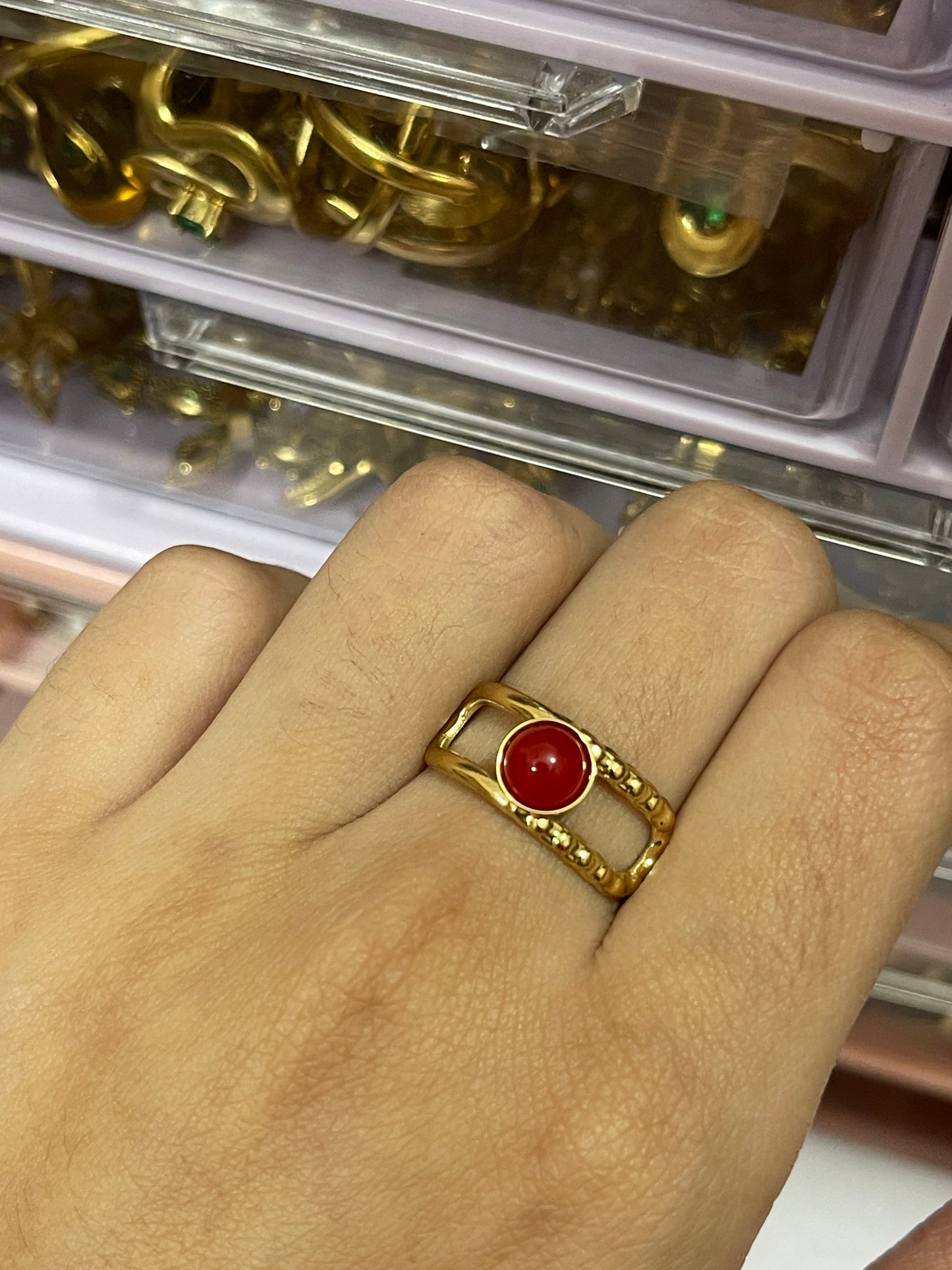 Stainless Steel Ring 088 (Red)