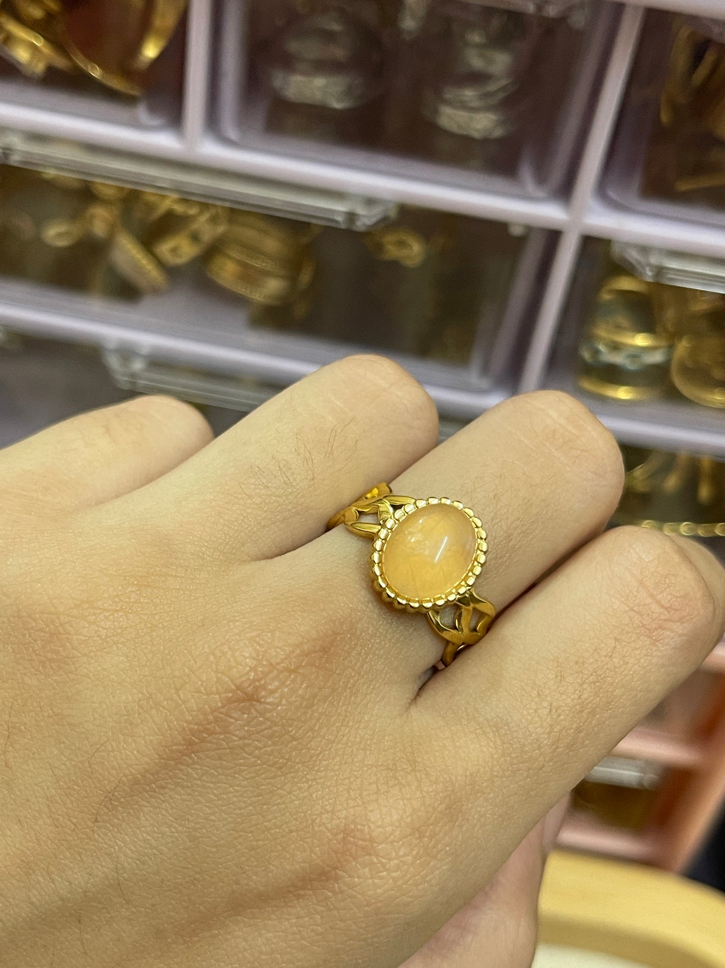 Stainless Steel Ring 164 (pink)