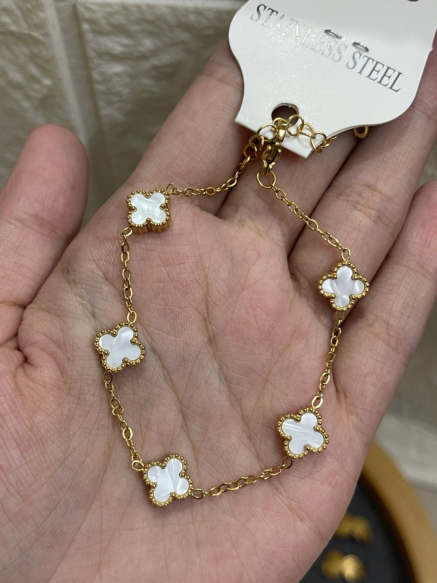 White Clover Bracelet Small
