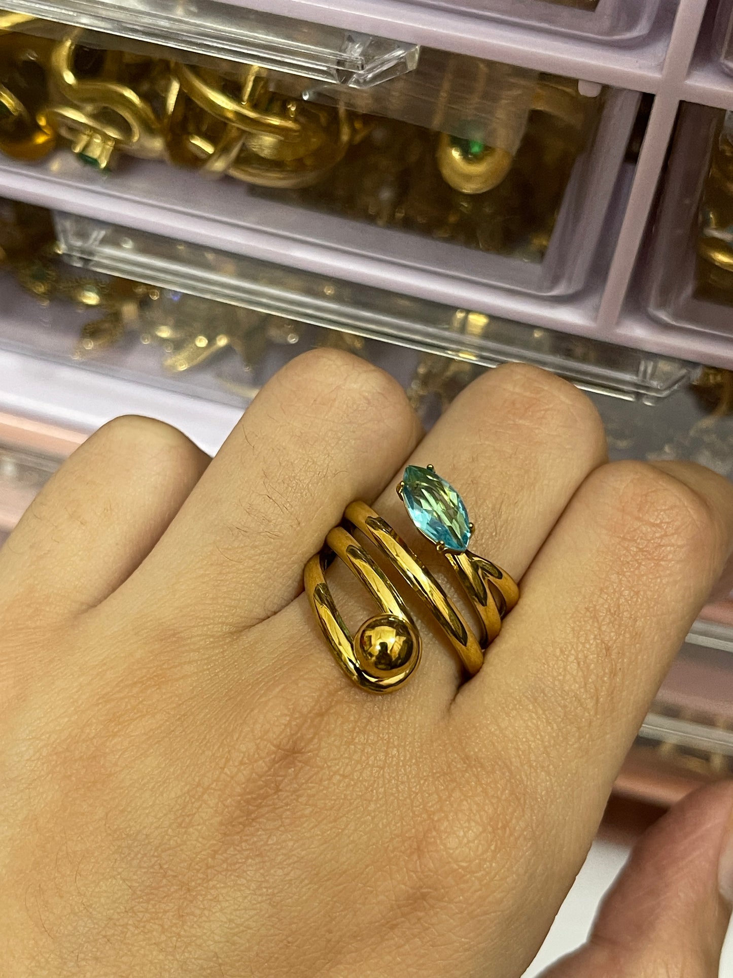 Stainless Steel Ring 071 (Blue)