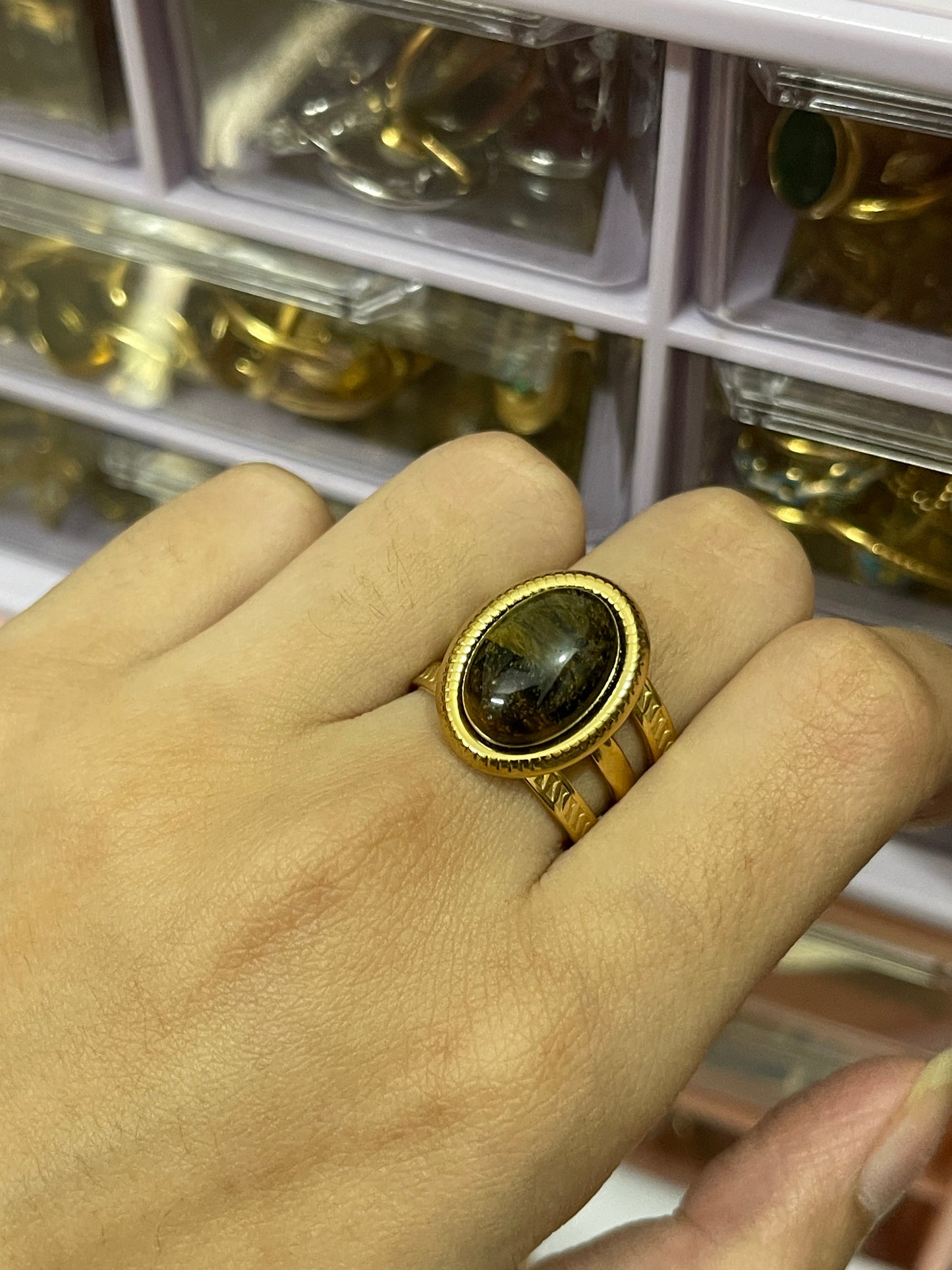 Stainless Steel Ring 215 ( Brown)