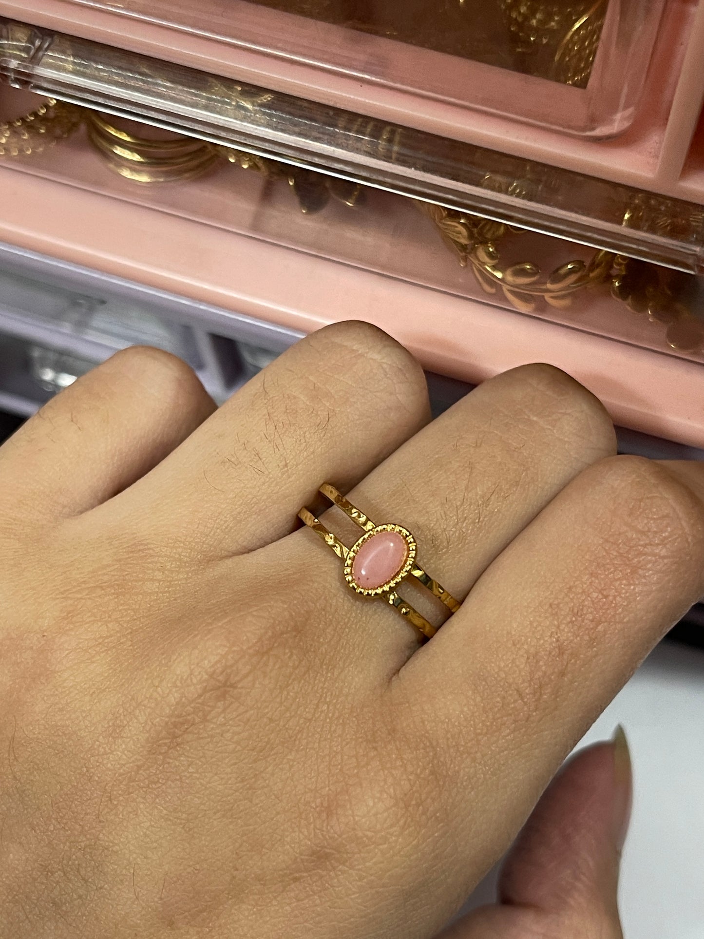 Stainless Steel Ring 036 (Pink)