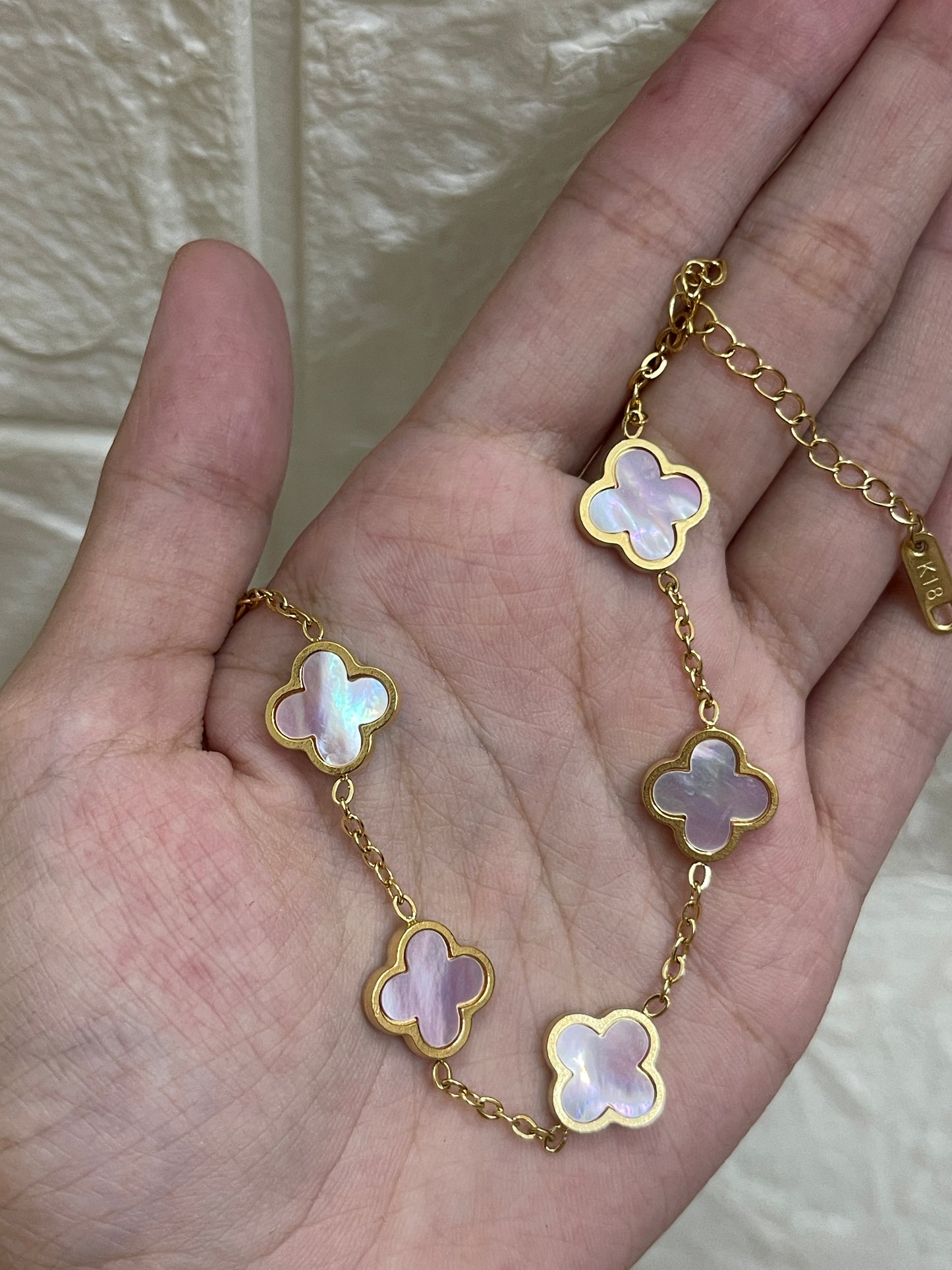 Pink Clover Bracelet