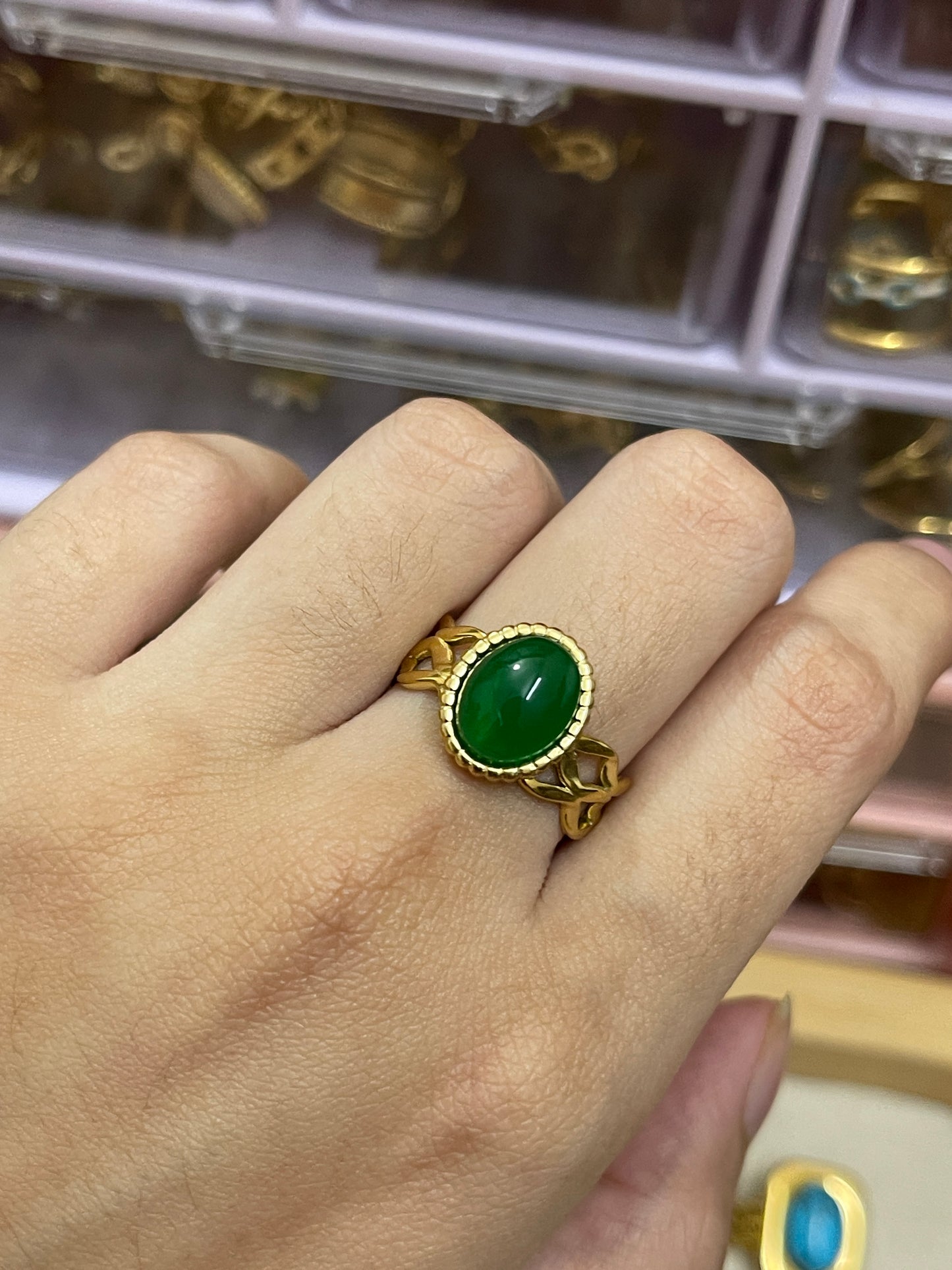 Stainless Steel Ring 152 (Green)