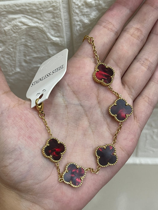 Maroon Clover Bracelet