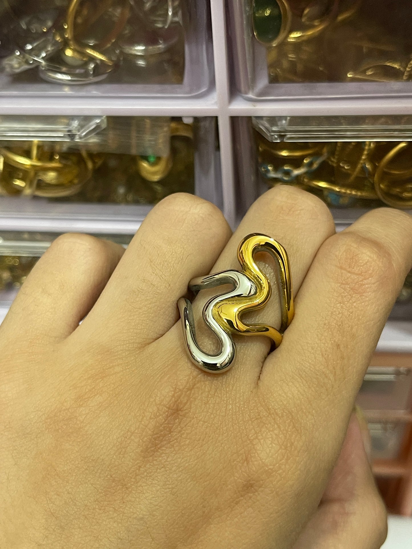 Stainless Steel Ring 104 (Dual tone)