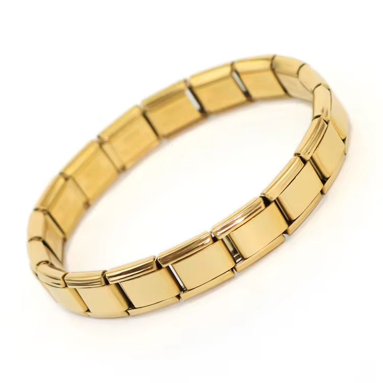 S.Steel Elastic Bracelet Golden