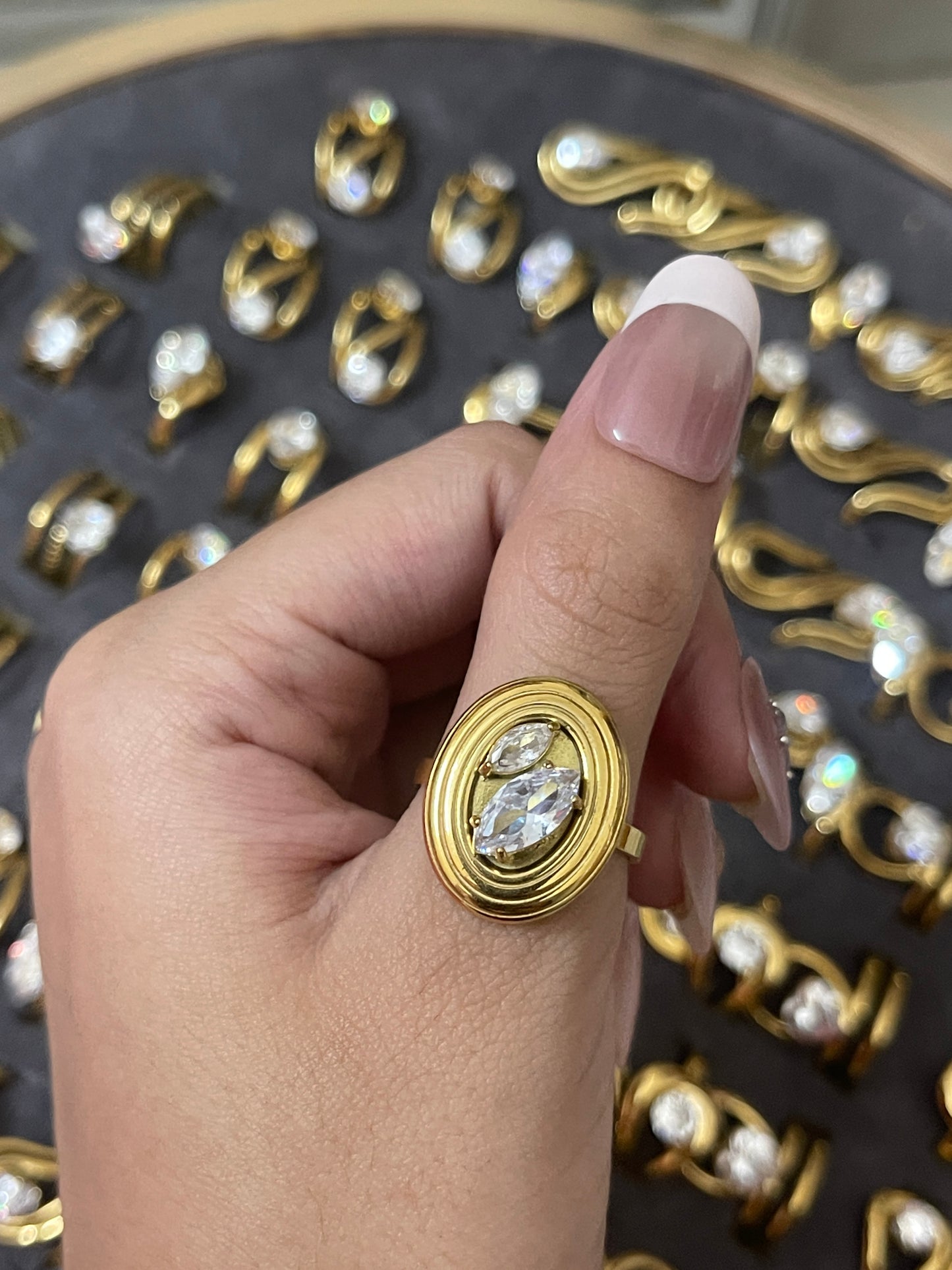 Stainless Steel Ring 047 (Zircon)