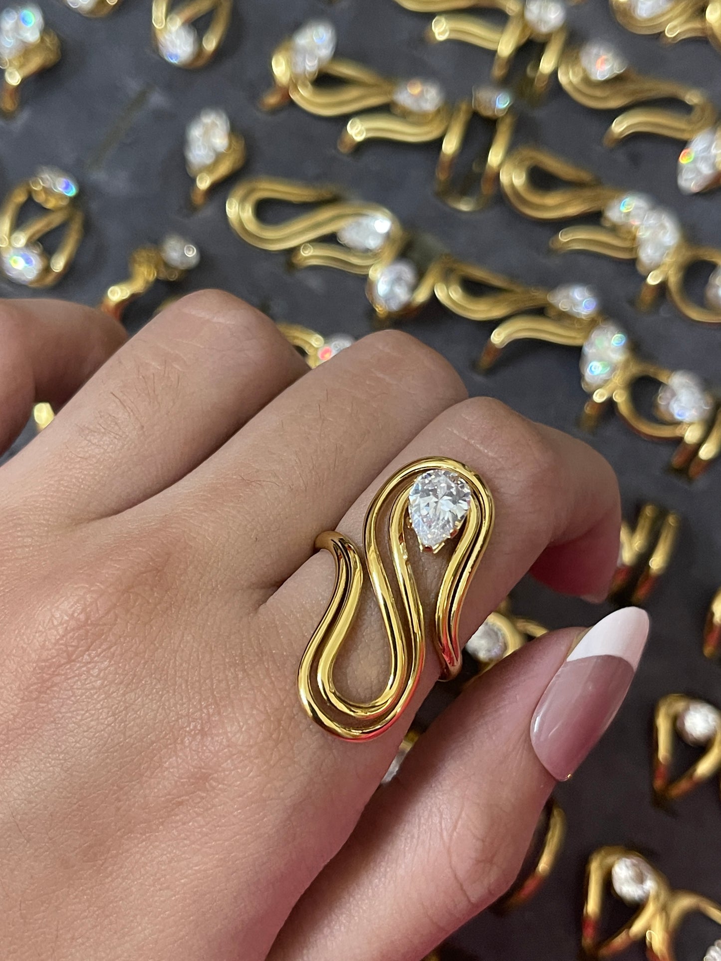 Stainless Steel Ring 066 (Zircon)