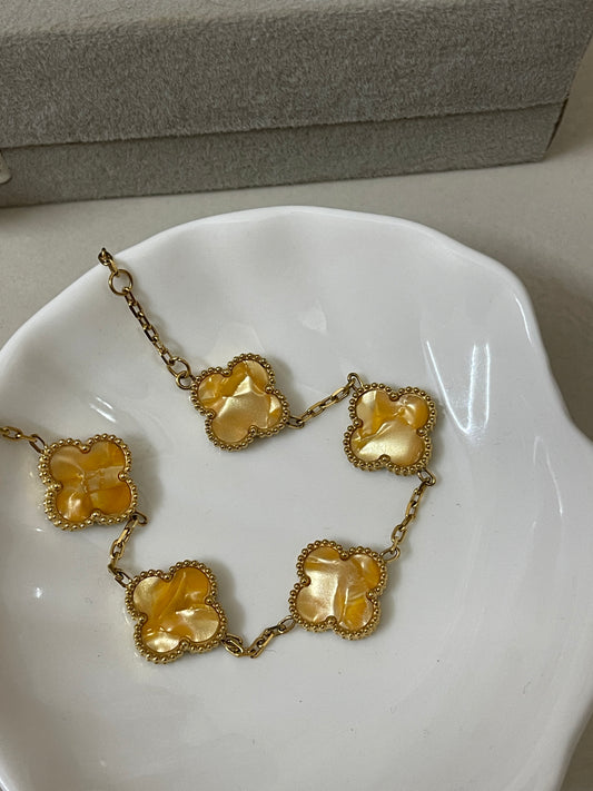 Clover Bracelet ( Orange )