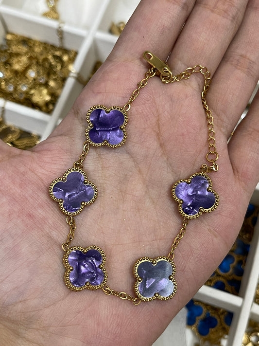 Clover Bracelet ( Violet )