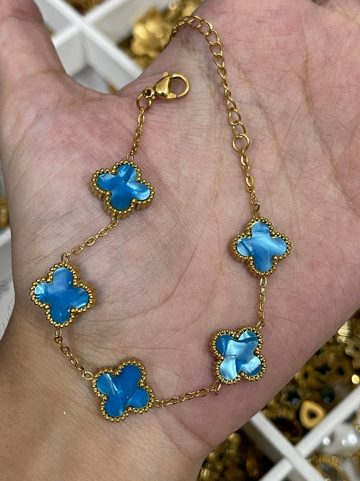 Clover Bracelet ( Sky blue )
