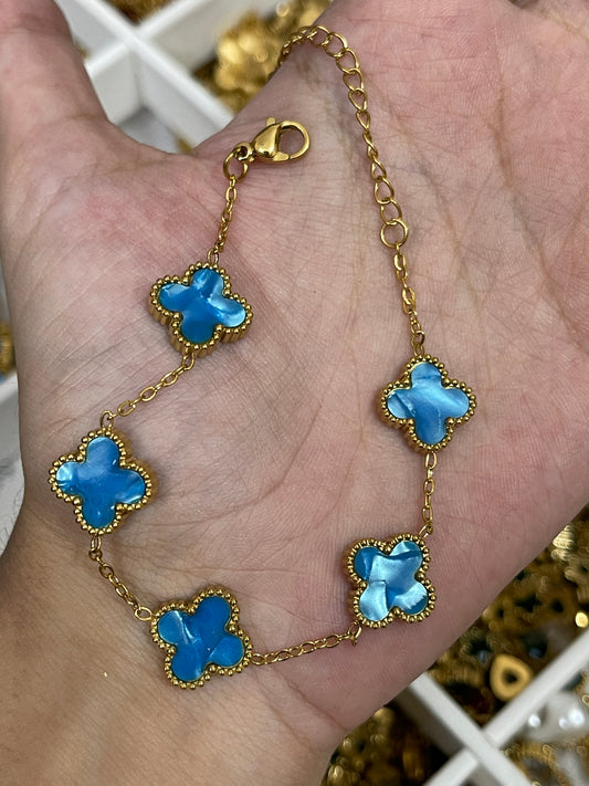 Clover Bracelet ( Sky blue )