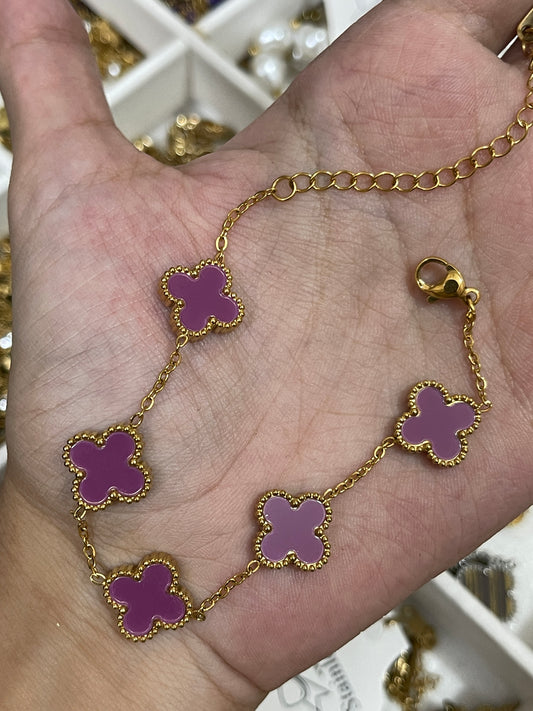 Clover Bracelet ( Purple)