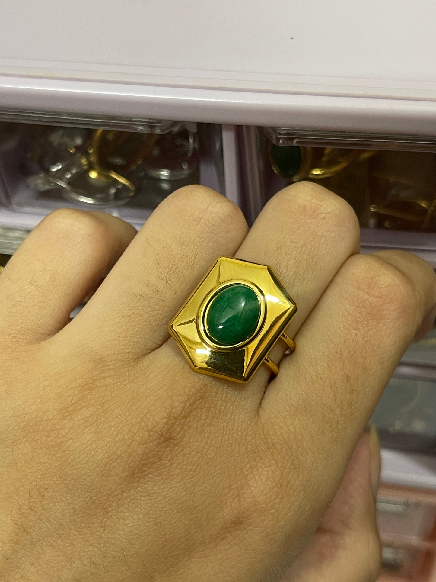 Stainless Steel Ring 204 (Green)