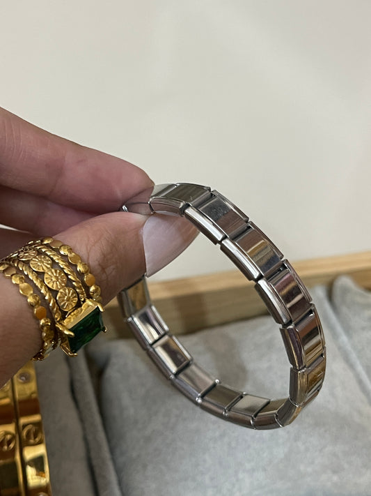 S.Steel Elastic Bracelet Silver