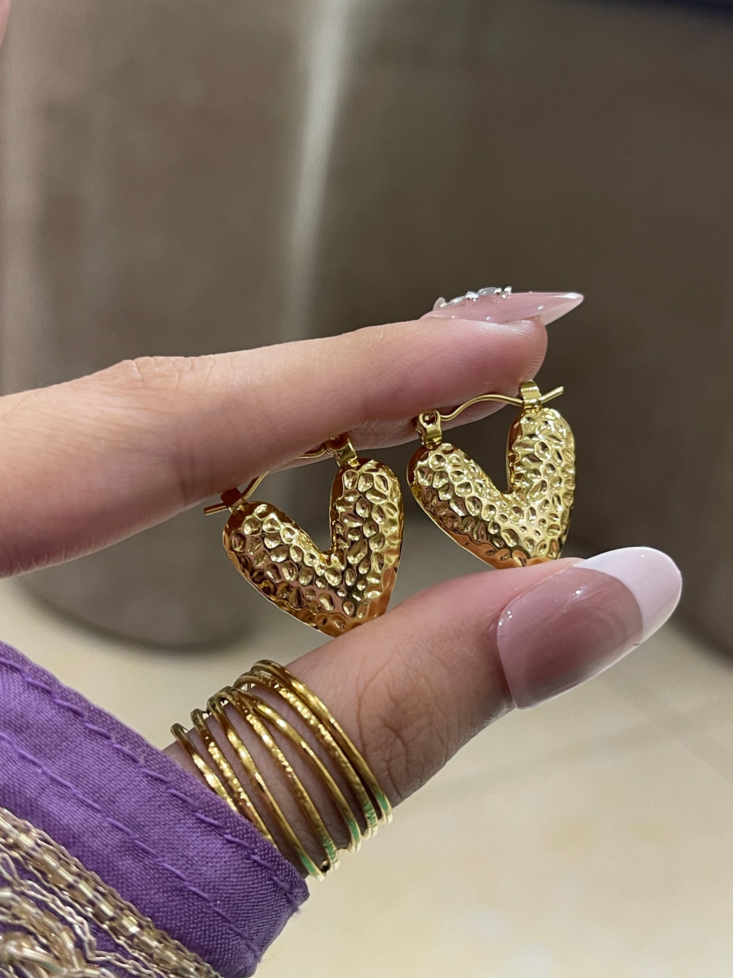 Amora Heart Hoops
