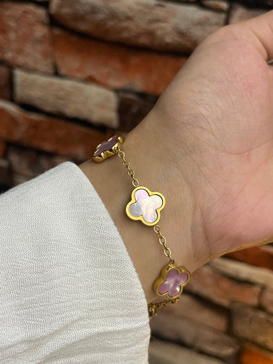 Pink Clover Bracelet