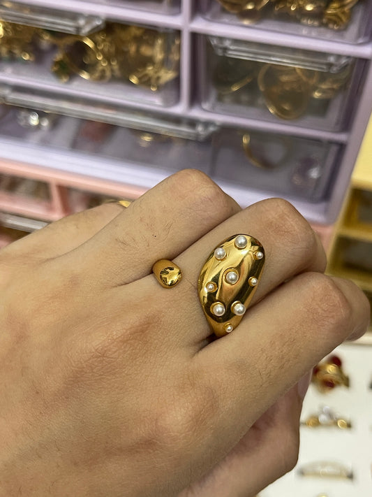 Stainless Steel Ring 222 (Pearl )