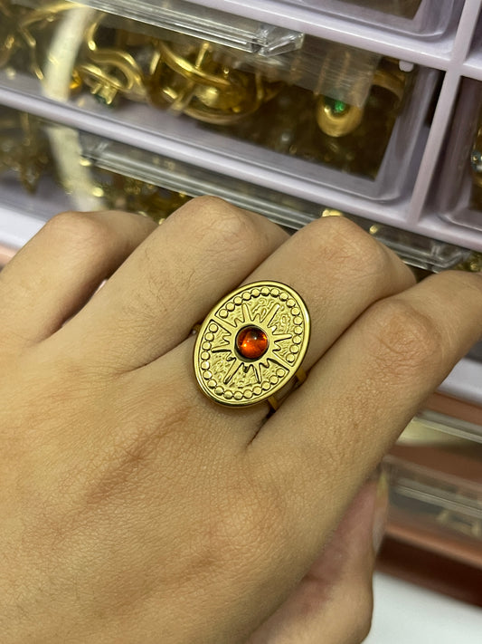 Stainless Steel Ring 043 (Red)