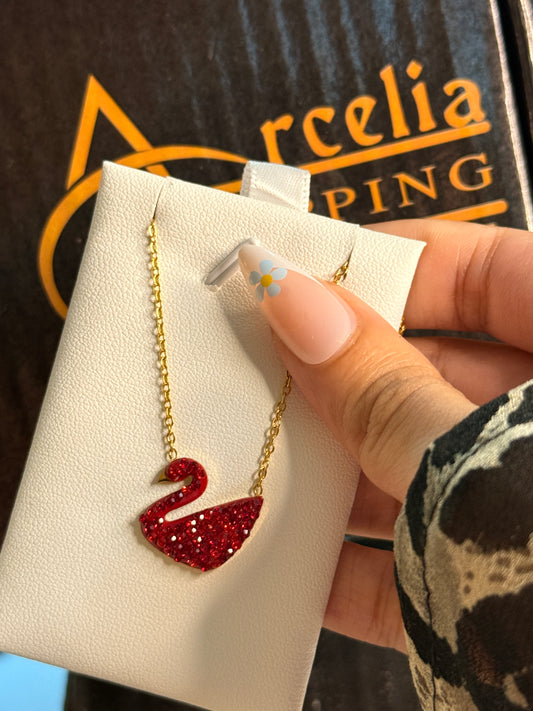 Swan Necklace (Red)