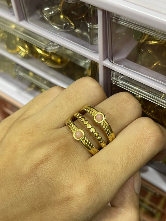 Stainless Steel Ring 107 (Pink)