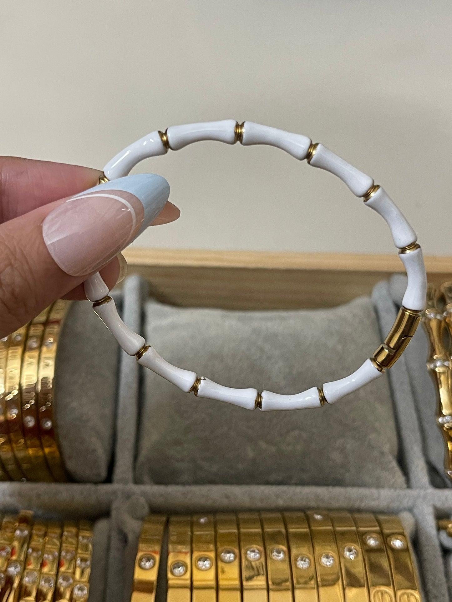 Bamboo Bangle White