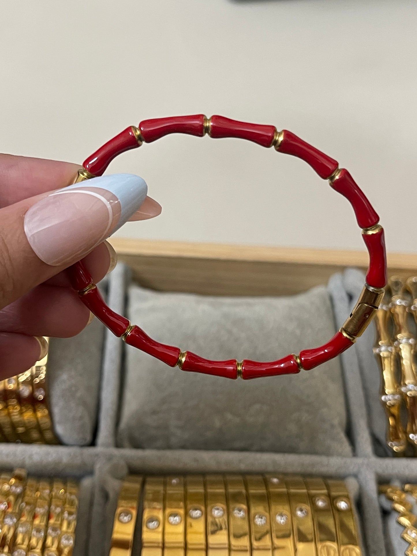 Bamboo Bangle Red