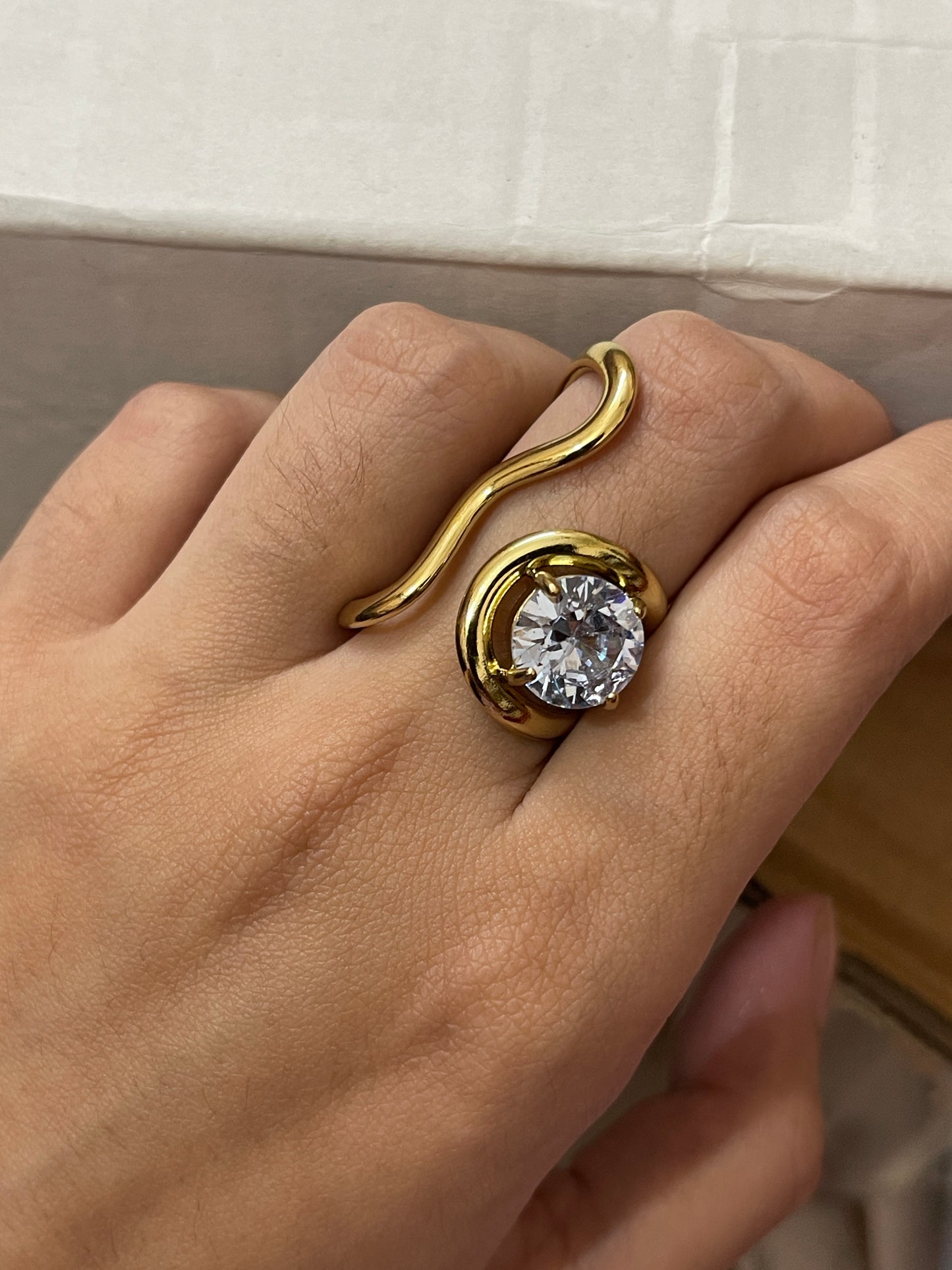 Stainless Steel Ring 016  (Zircon )