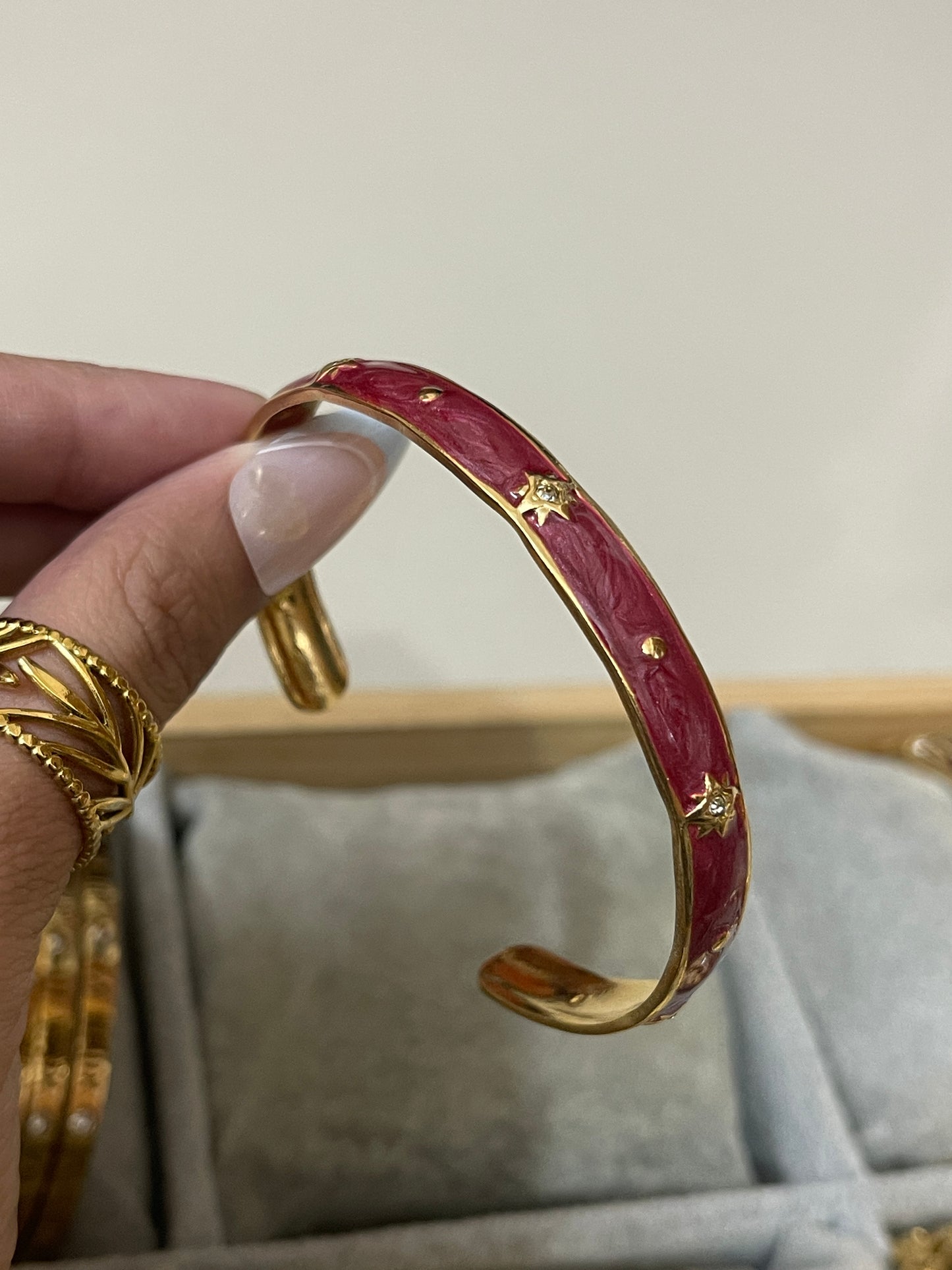 Stainless Steel Cuff 015 (Red)