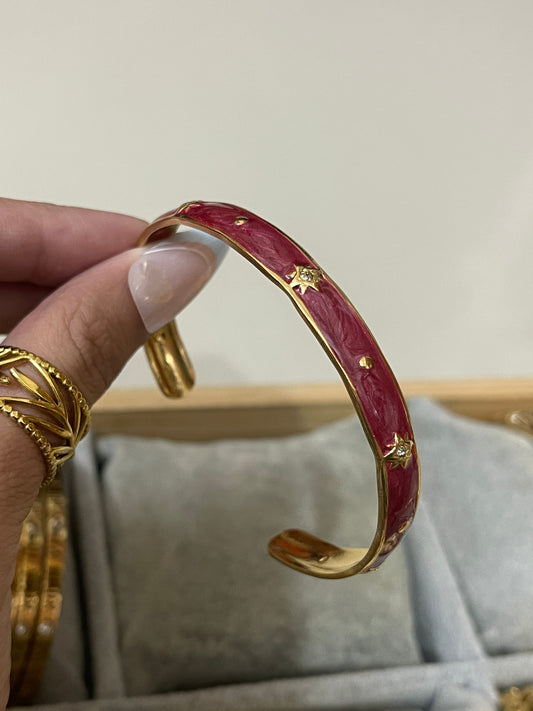 Stainless Steel Cuff 015 (Red)