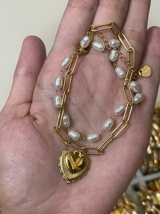 Heart Pearl Bracelet 01