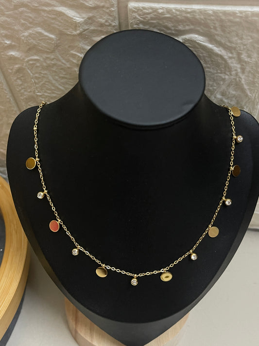 Stone Coin Necklace