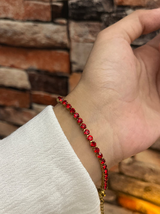 Tennis Bracelet ( Red )