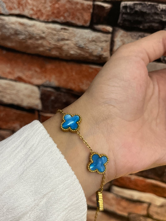 Clover Bracelet ( Sky blue )