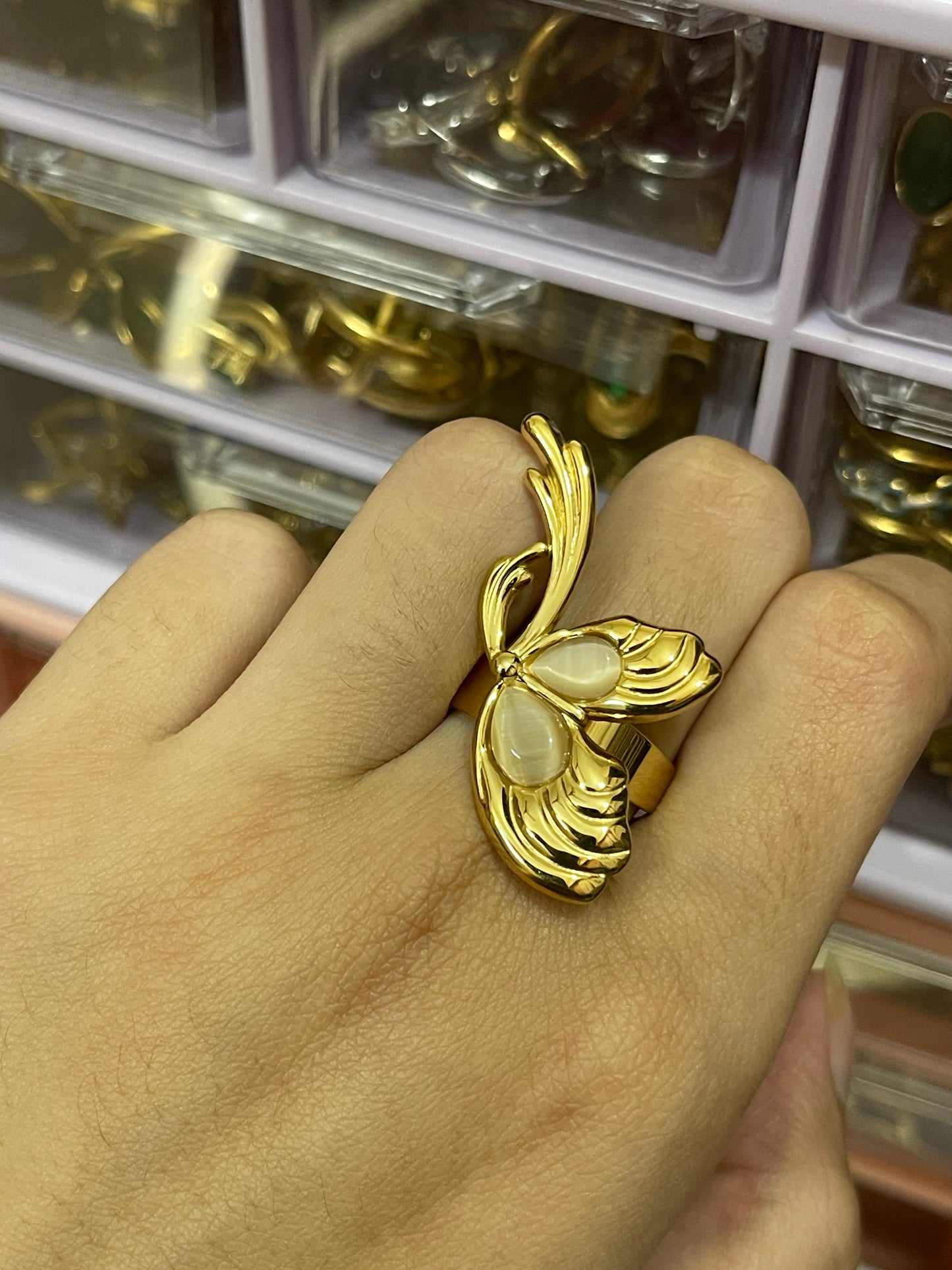 Stainless Steel Ring 098 (Butterfly)