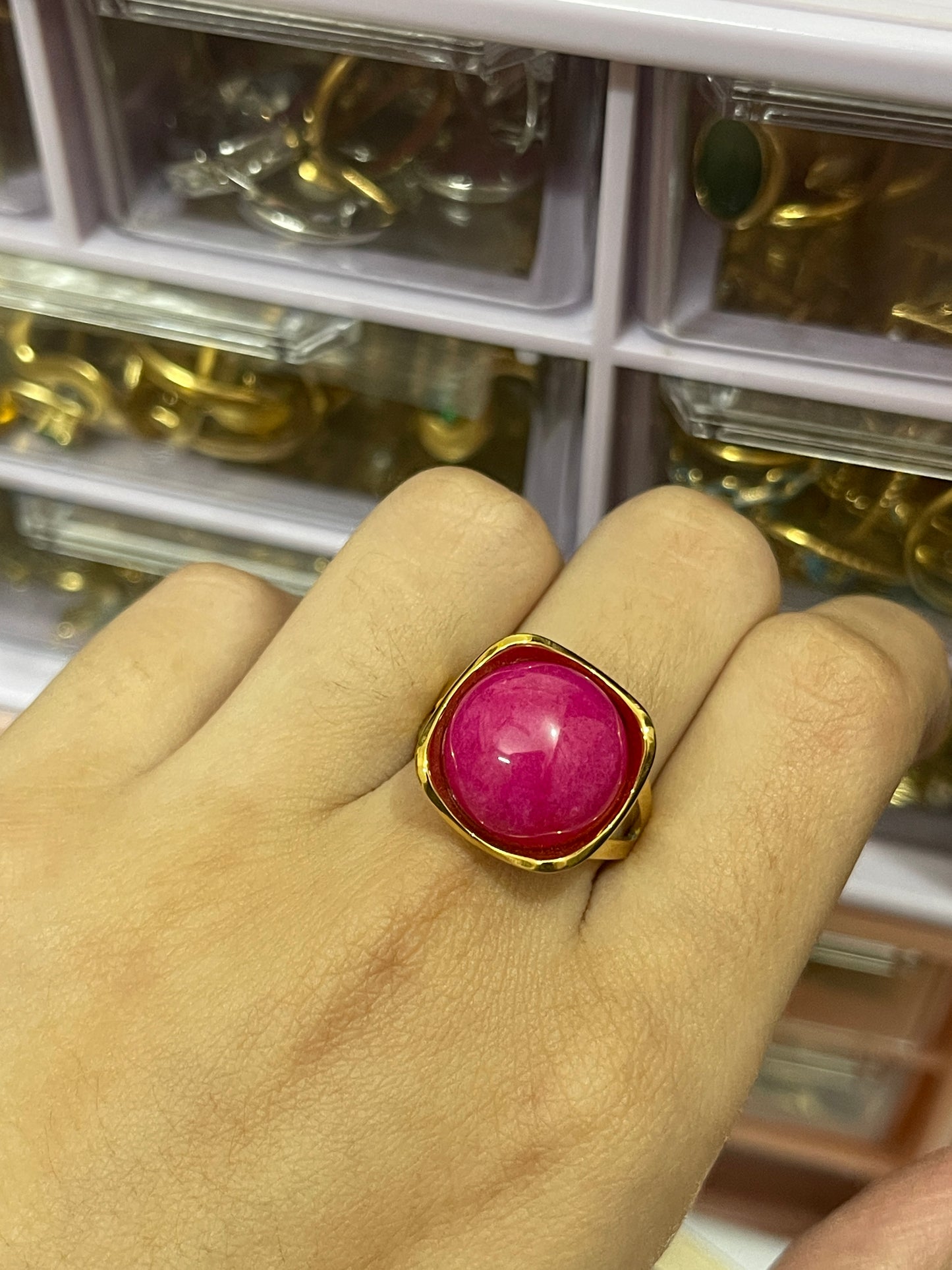 Stainless Steel Ring 252 (Magenta)