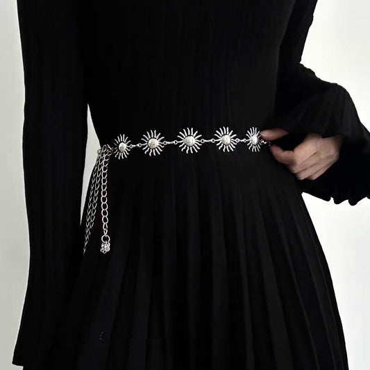 Sun Waist Chain Silver