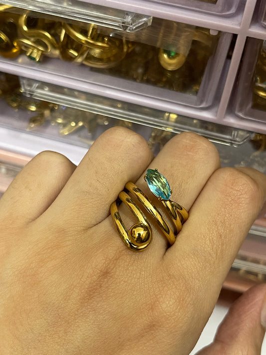 Stainless Steel Ring 071 (Blue)