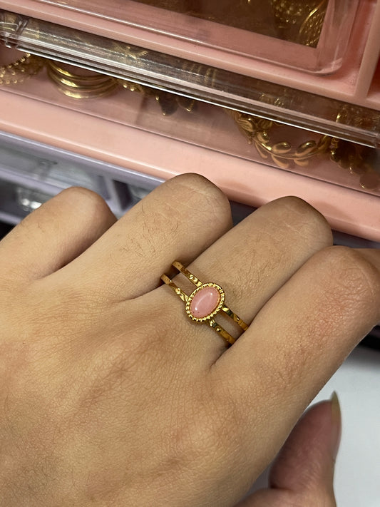 Stainless Steel Ring 036 (Pink)